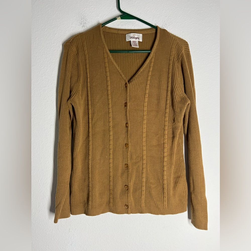 Worthington Round Neck Cotton Cardigan Size S Button Down
